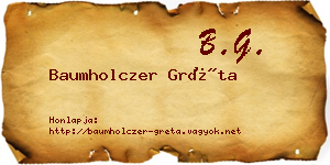 Baumholczer Gréta névjegykártya